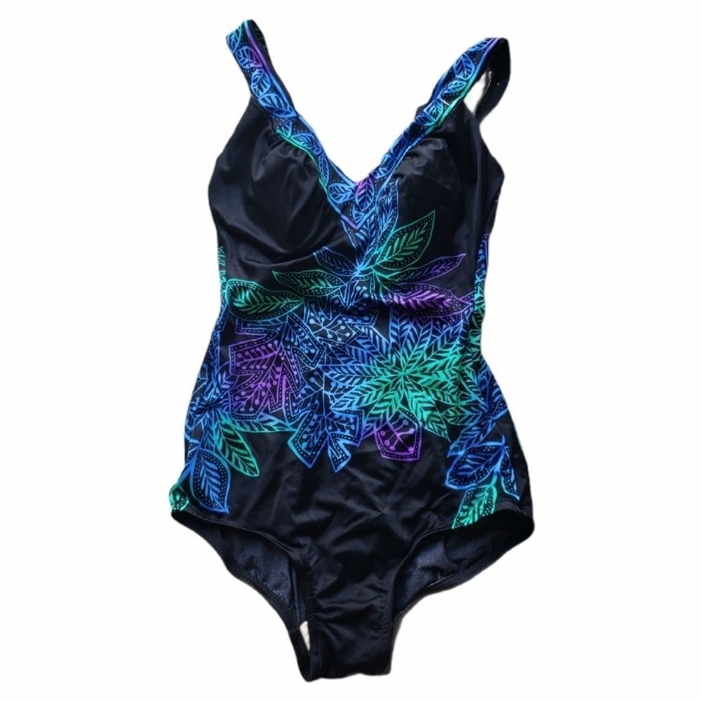 Vintage Maxine of Hollywood Vneck Black Swimsuit